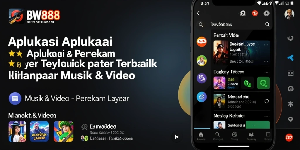 Tampilan antarmuka BW888 saat merekam layar dengan berbagai fitur.