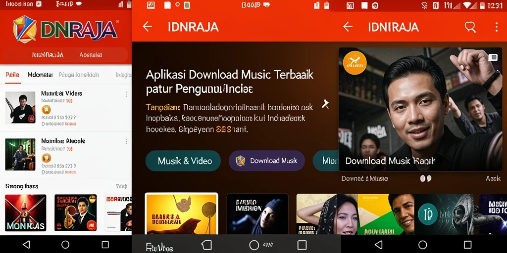 Tampilan antarmuka IDNRAJA saat mencari dan mengunduh musik.