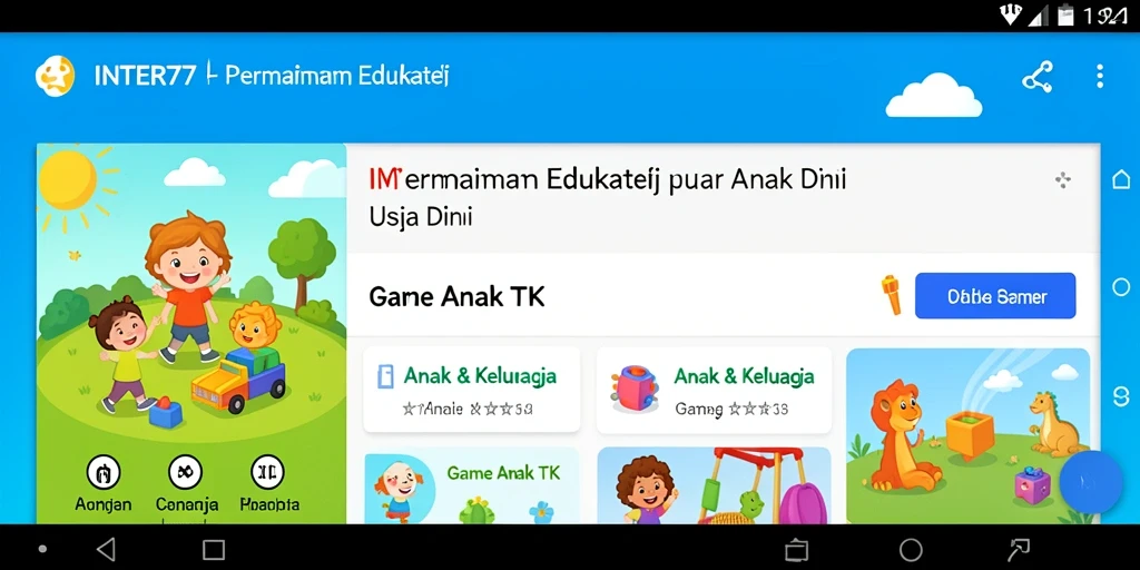 Tampilan antarmuka yang ceria dalam aplikasi Game Anak TK.