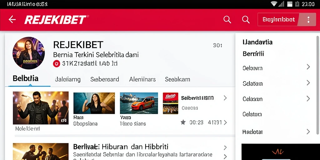 Antarmuka yang informatif dan penuh berita selebriti.