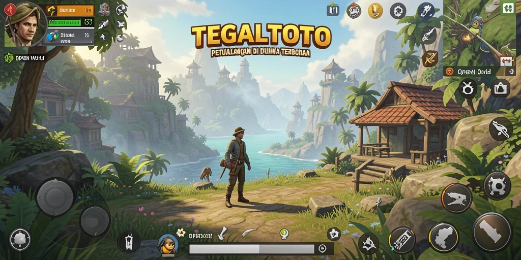 Antarmuka TEGALTOTO yang menampilkan petualangan Open World yang mendebarkan.